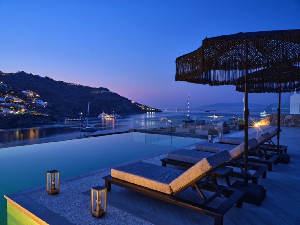 Stunning view from Mykonos luxurious rental villa.