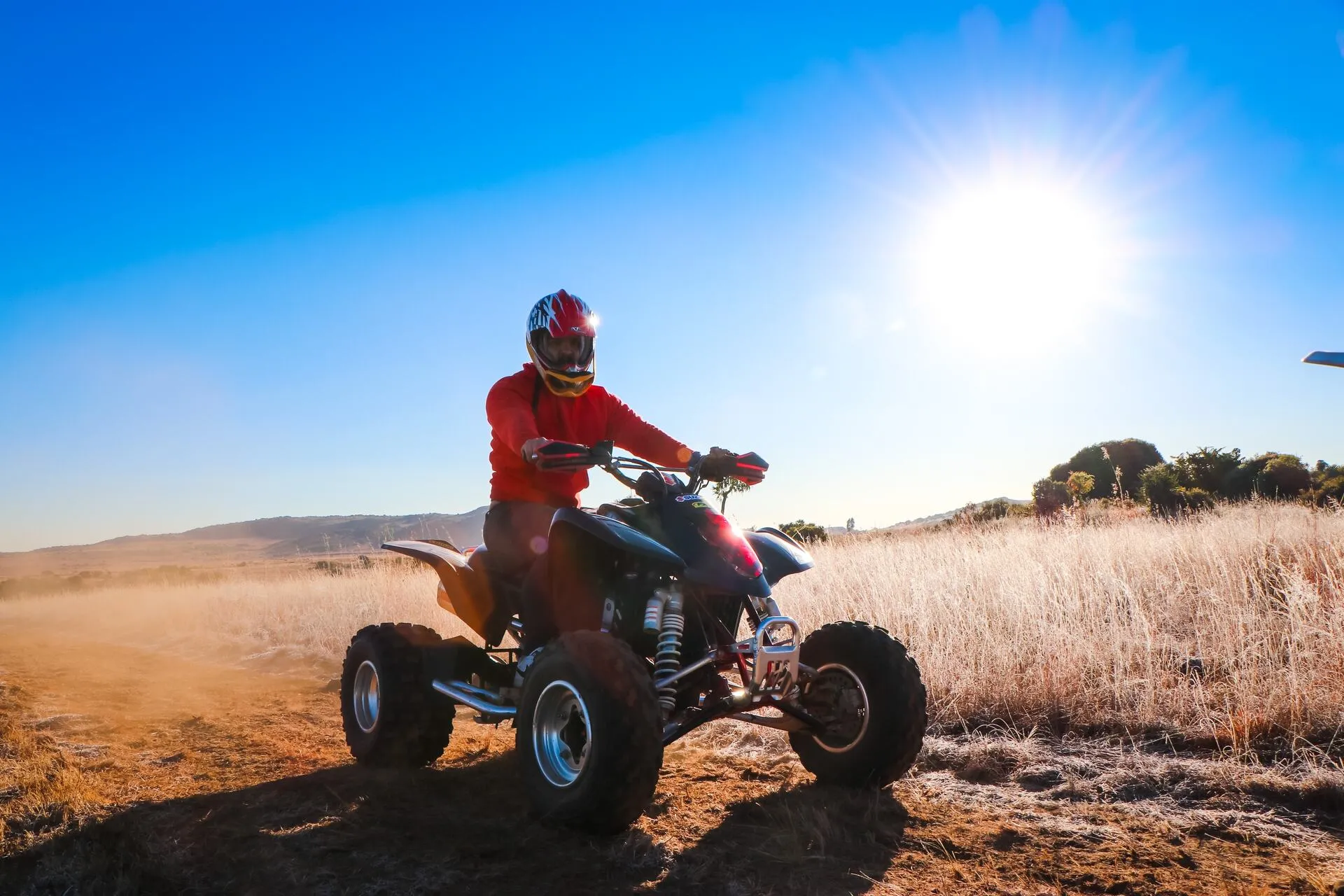 A man on a quad bike