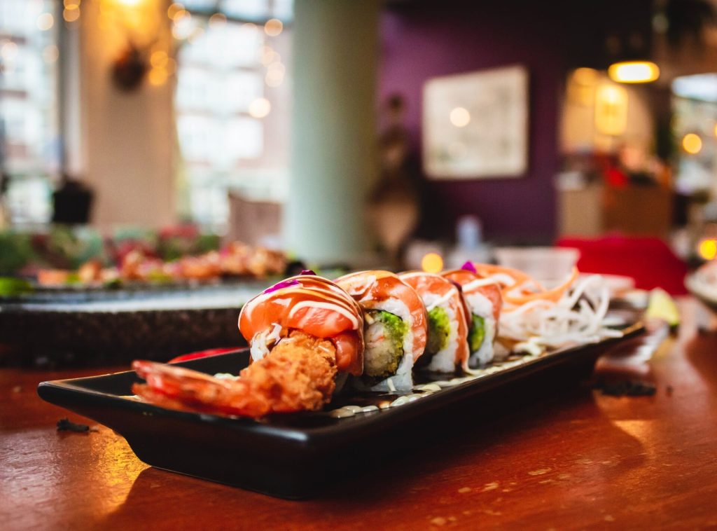 A platter of sushi