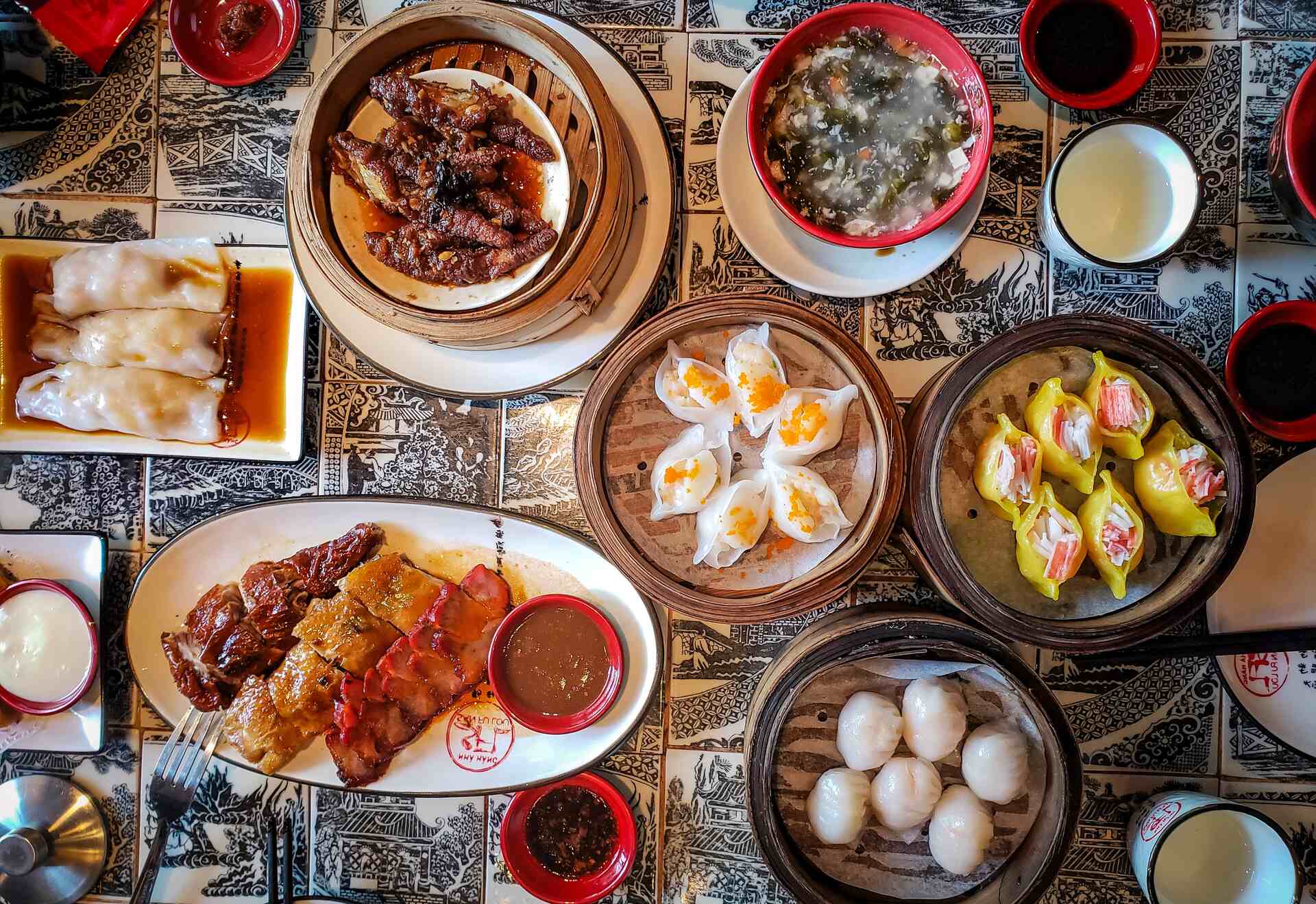  Asian food on a table 