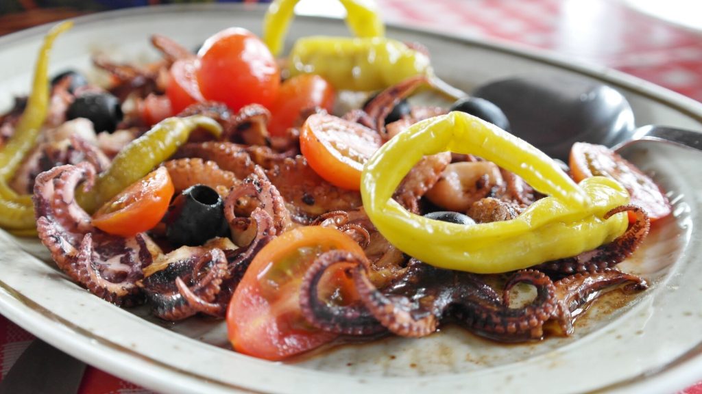 Seafood dish on a table