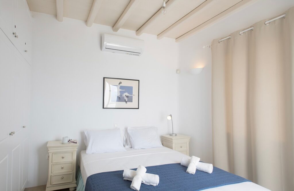 Amazing bedroom in a luxurious villa for rent, Mykonos.