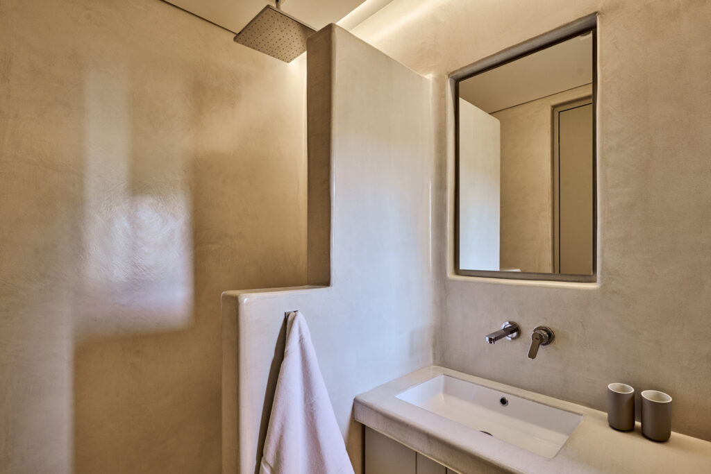 Finest bathroom in Mykonos best villa for rent.