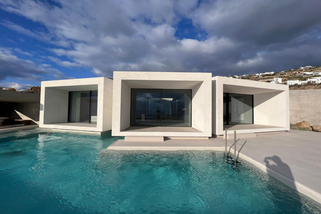 Luxurious swimming pool in the best villa for rent, Mykonos.