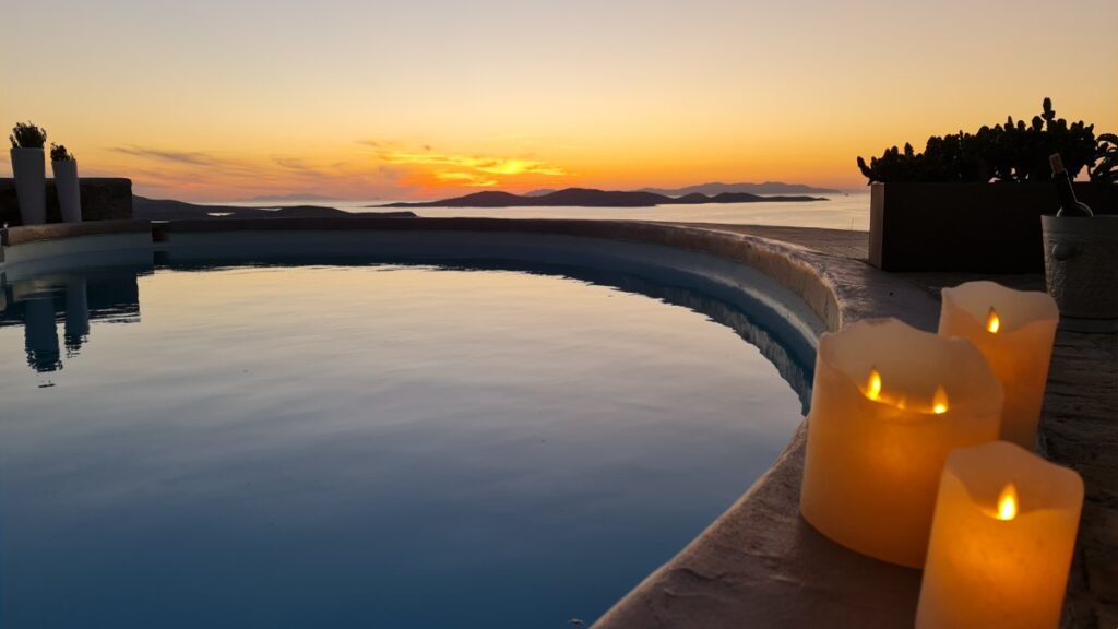 Private pool in a splendid villa for rent, Mykonos.