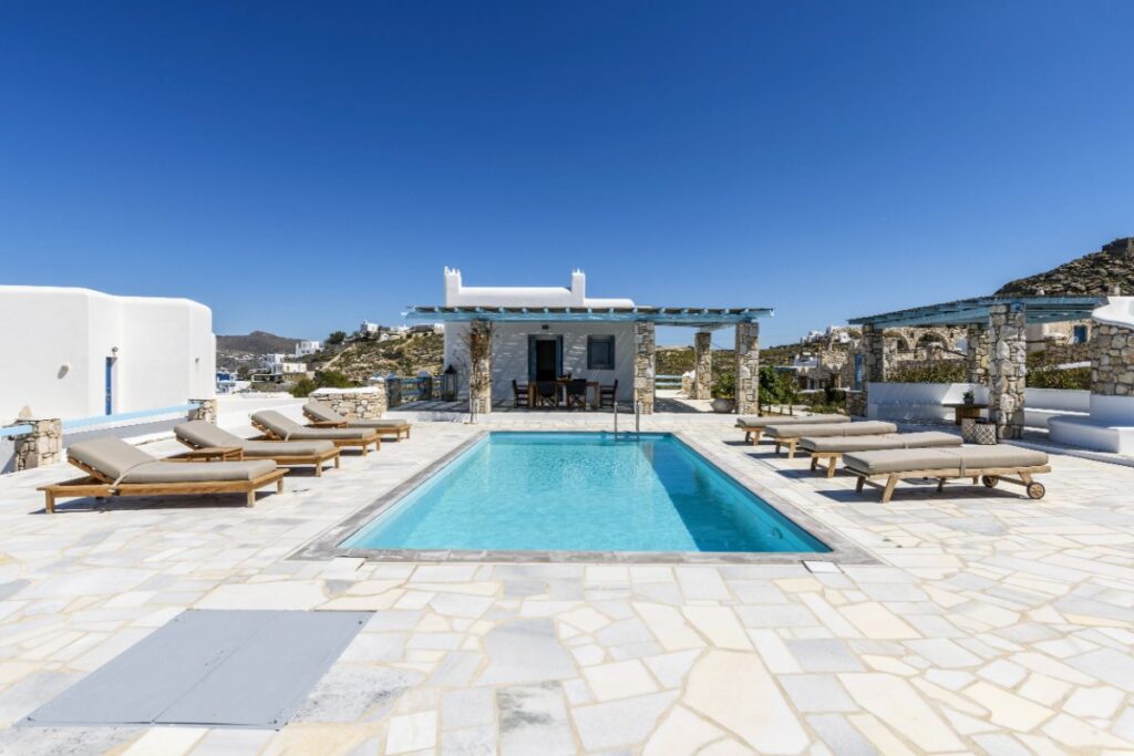 Mykonos private pool in the finest villa to stay in, Mykonos.