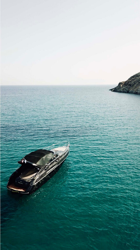 Enjoy the horizon from the finest yacht for rent, Mykonos.