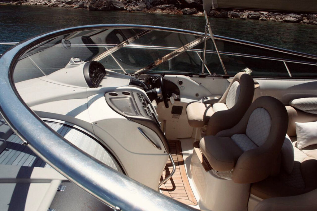 The elegance of a distinguished and hireable yacht for rent, Mykonos.