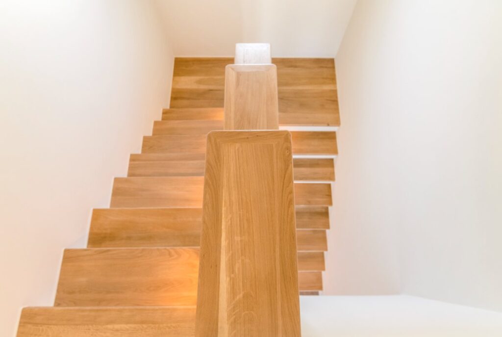 Wooden stairs in top Mykonos rental villa