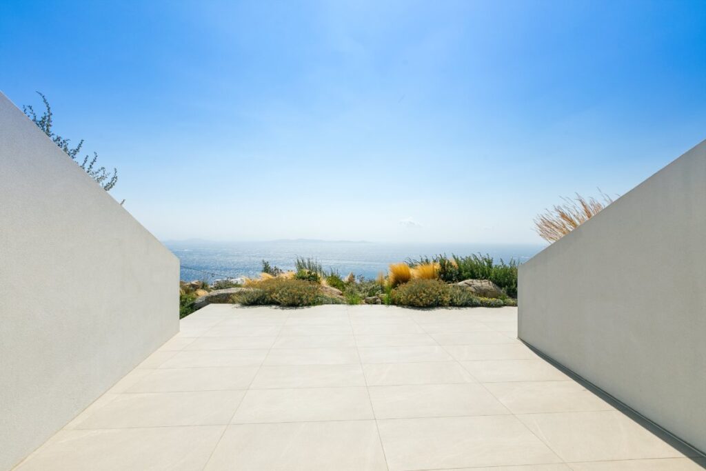 Blue skies from the finest Mykonos rental villa