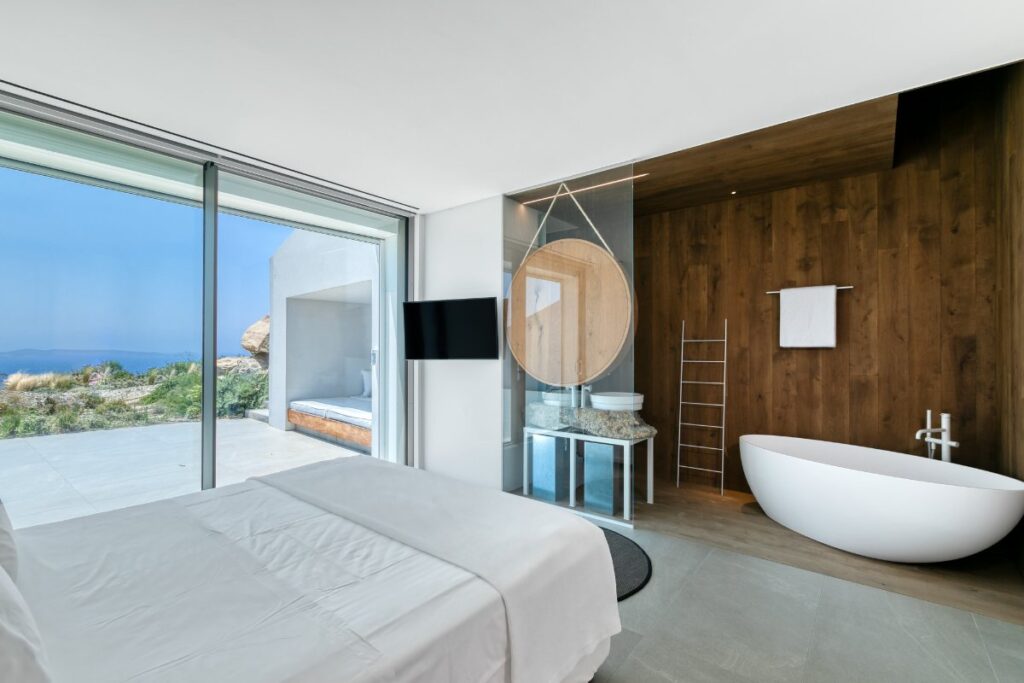 Bedroom with the best view in Mykonos villa