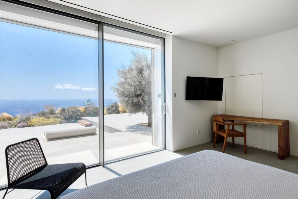 Enjoy comfy bedroom in the finest villa for rent, Mykonos
