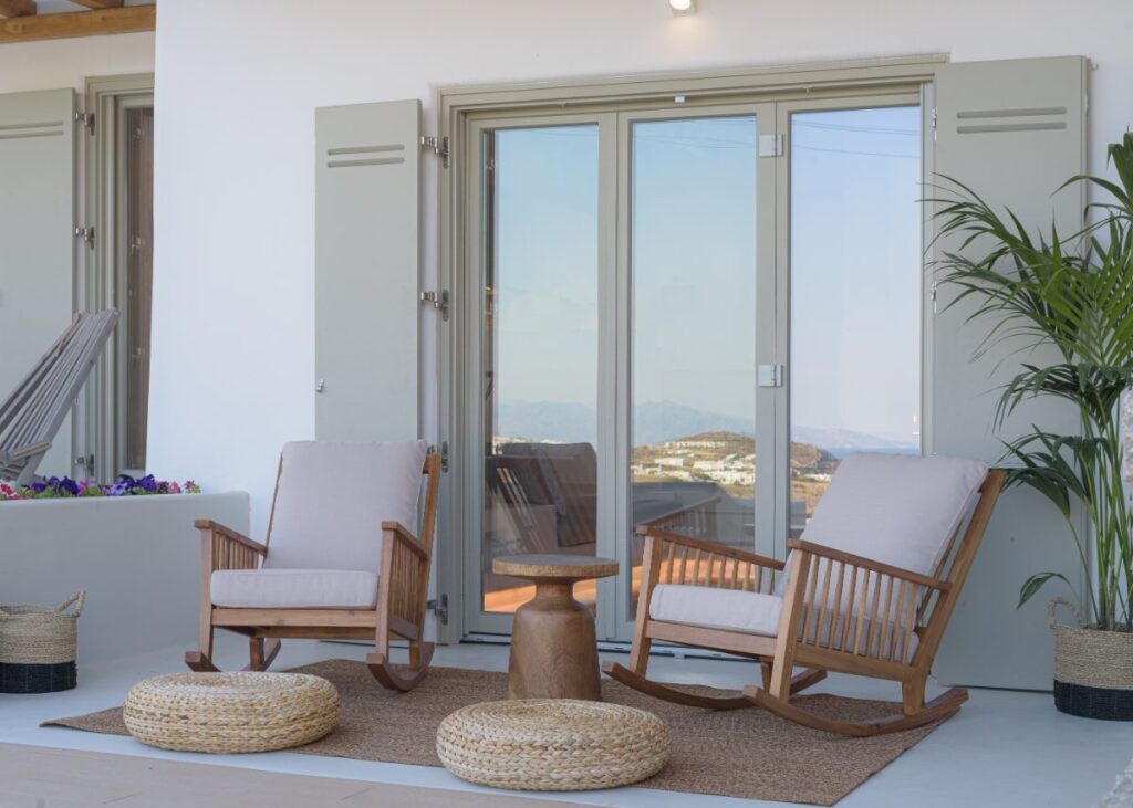 Enjoy the outdoor area of the best Mykonos rental villa.