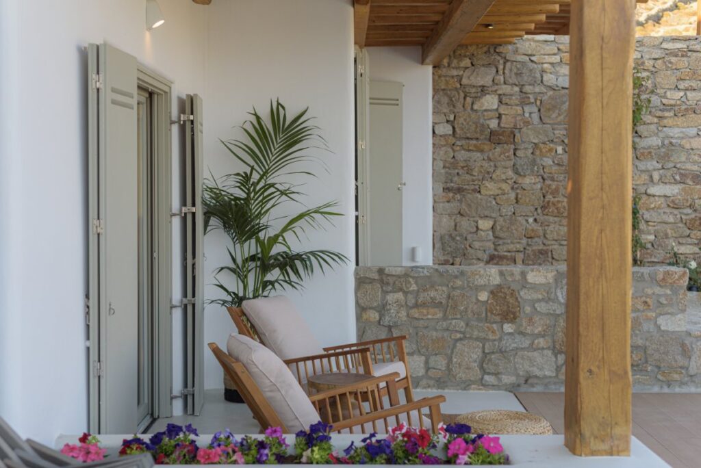Cozy corner in the finest Mykonos villa for rent.