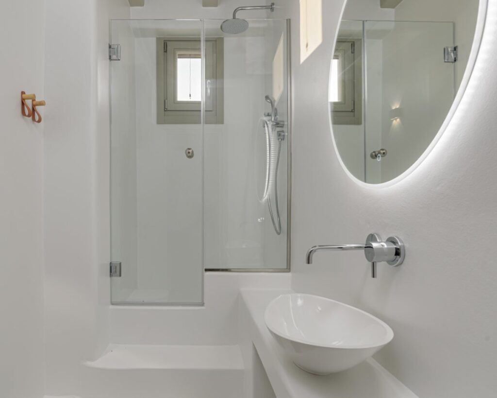 Luxury and sophistication in the best villa's bathroom, in Mykonos