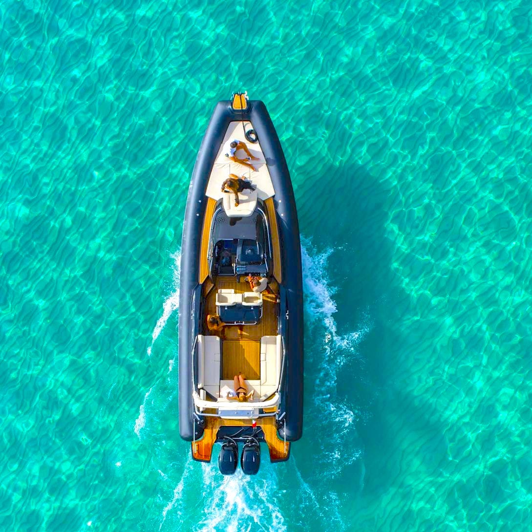 A yacht in the sea 