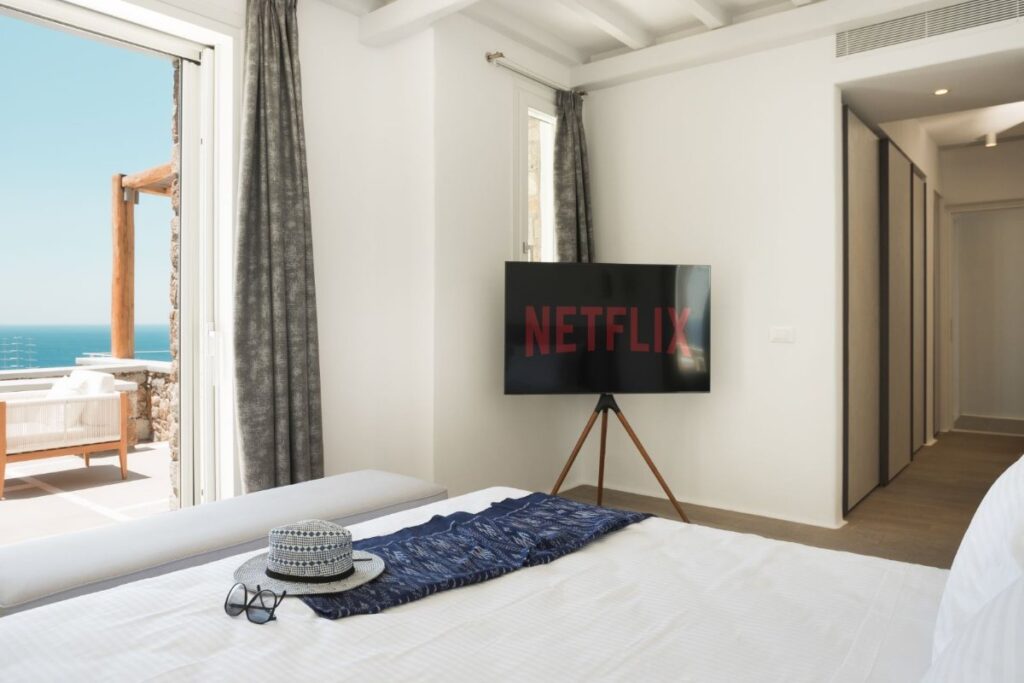 Chill out and enjoy Netflix in the best villa of Mykonos.