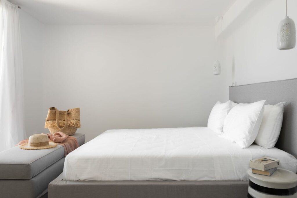 Deluxe bedroom in a splendid villa for rent, Mykonos.