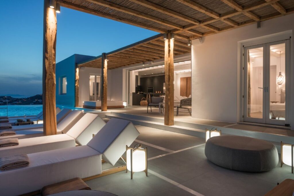 Enjoy a cozy atmosphere in Mykonos best villa for rent.