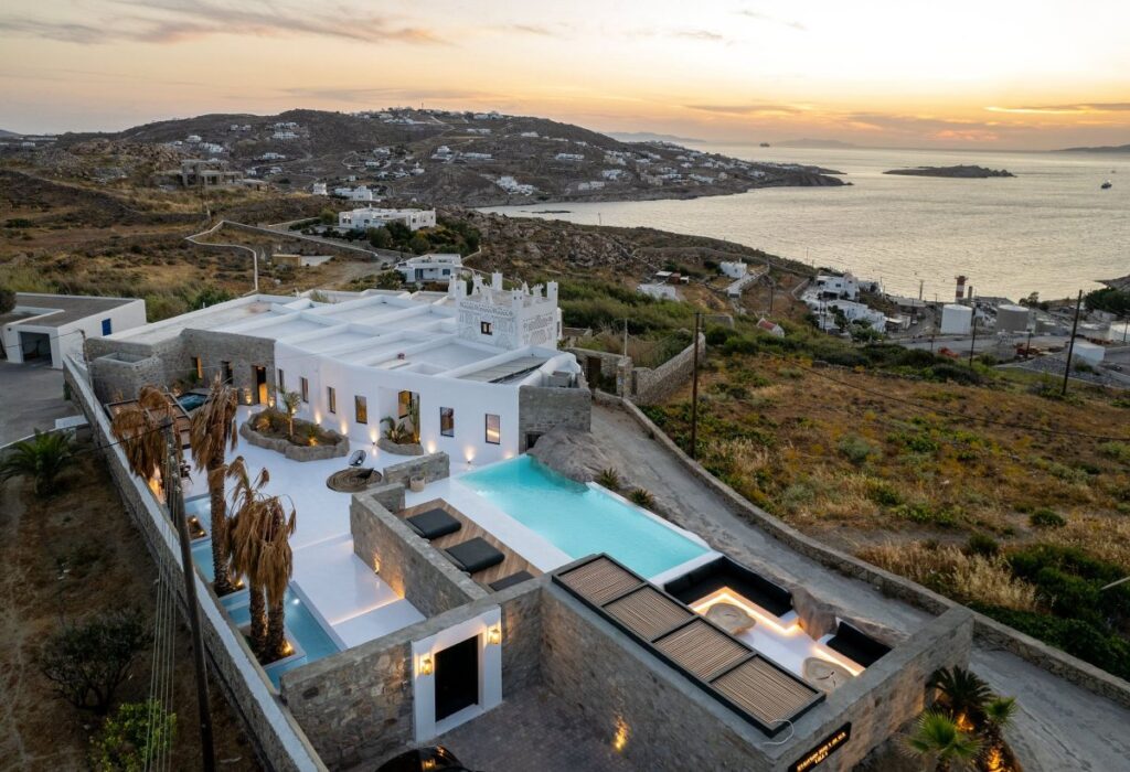 Gorgeous, rental villa with ample space and a stunning view, Mykonos.