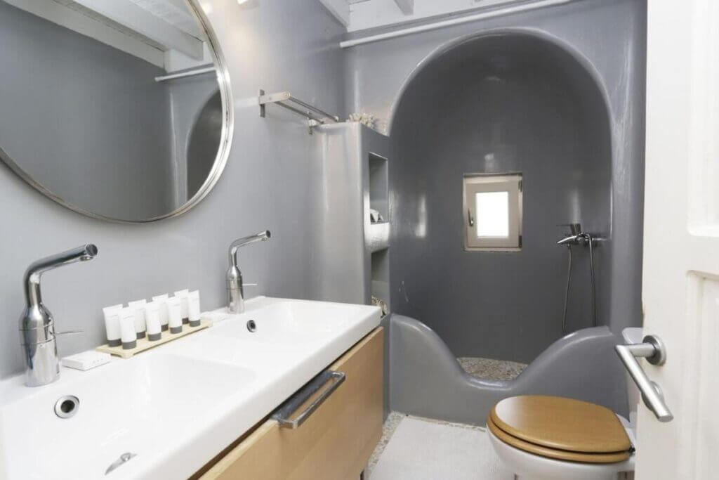 Opulent bathroom in the most exclusive Mykonos rental villa.