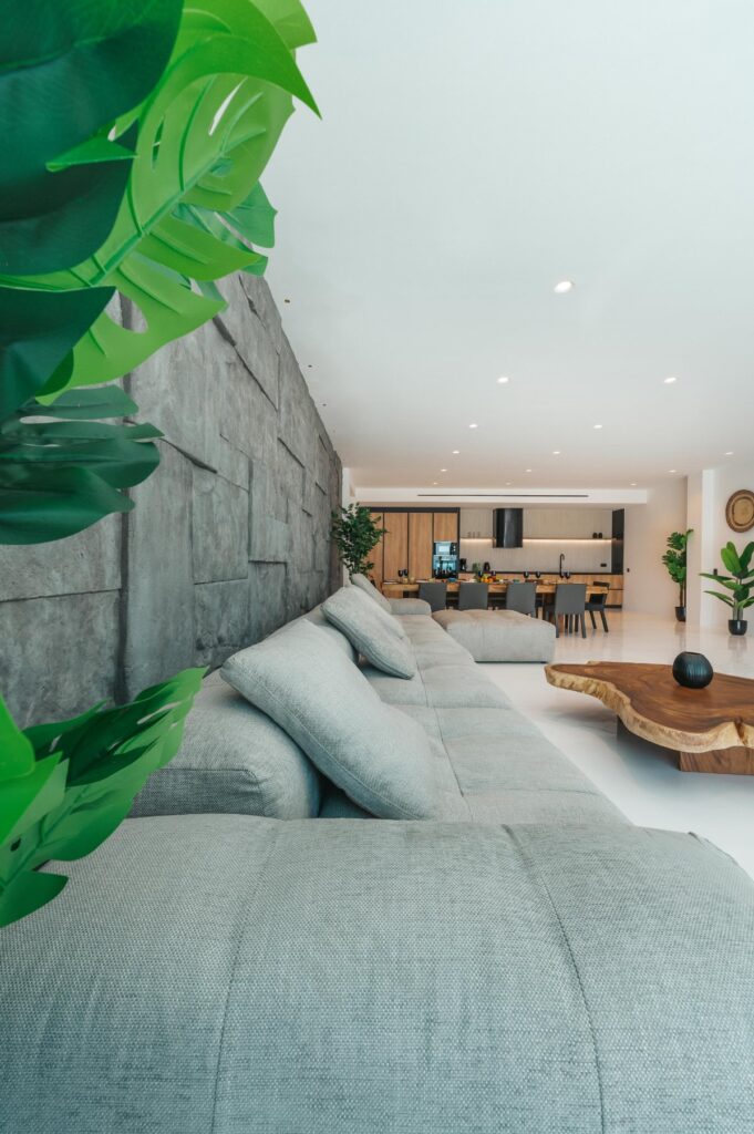 Comfy and spacious sofa, Mykonos best rental villa.