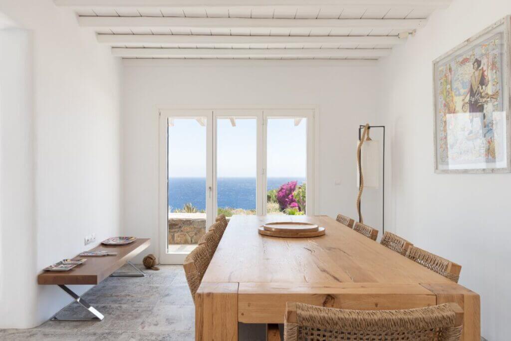 Enjoy the sea view from the best luxurious villa for rent, Mykonos.