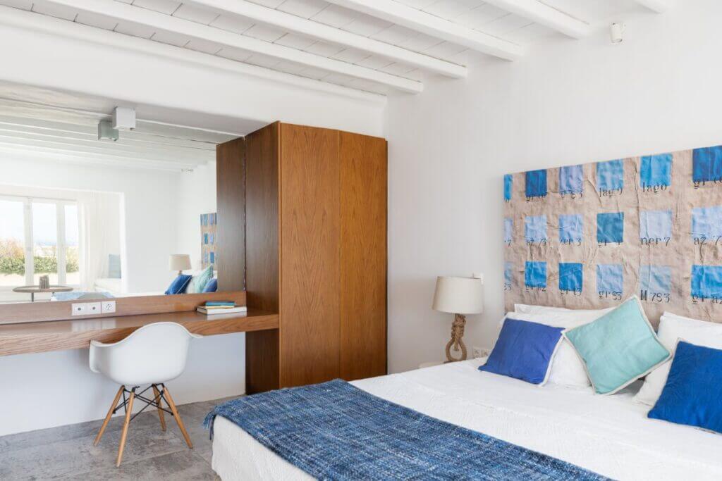Fancy deluxe bedroom ready for booking, in Mykonos best villa.