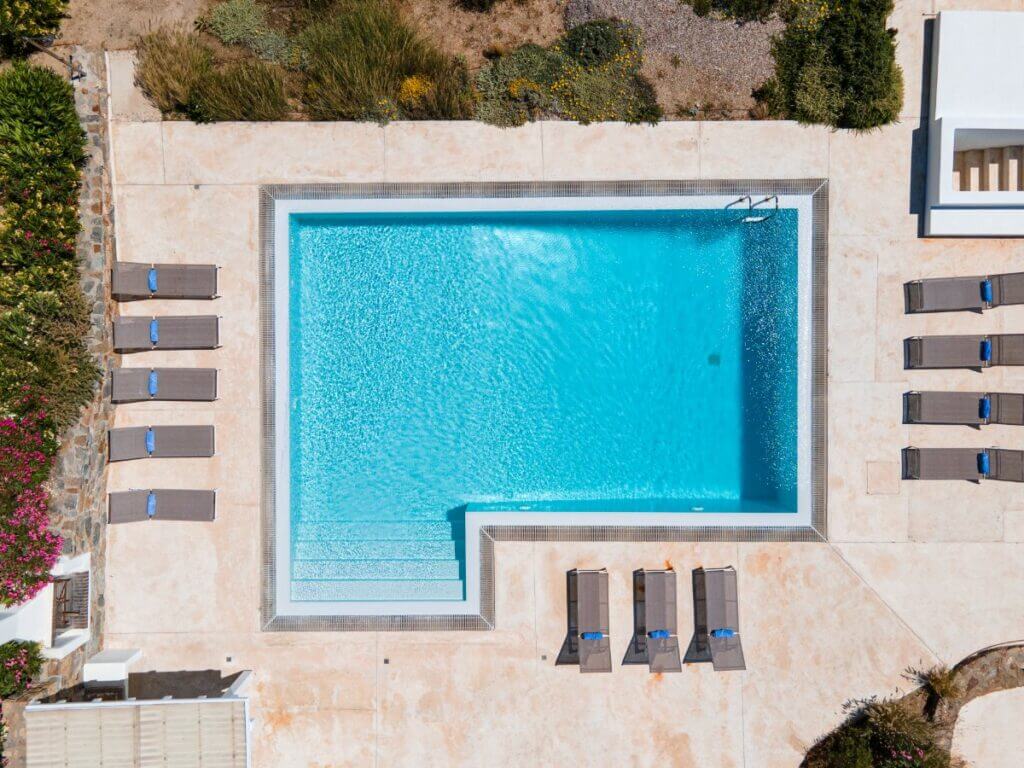 Top luxurious villa with a private deluxe pool for rent, Mykonos, Greece.
