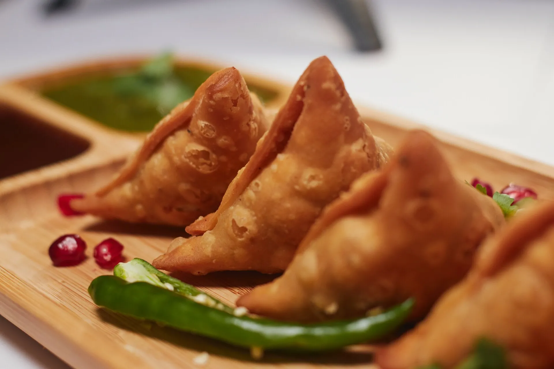 Samosas on a plate