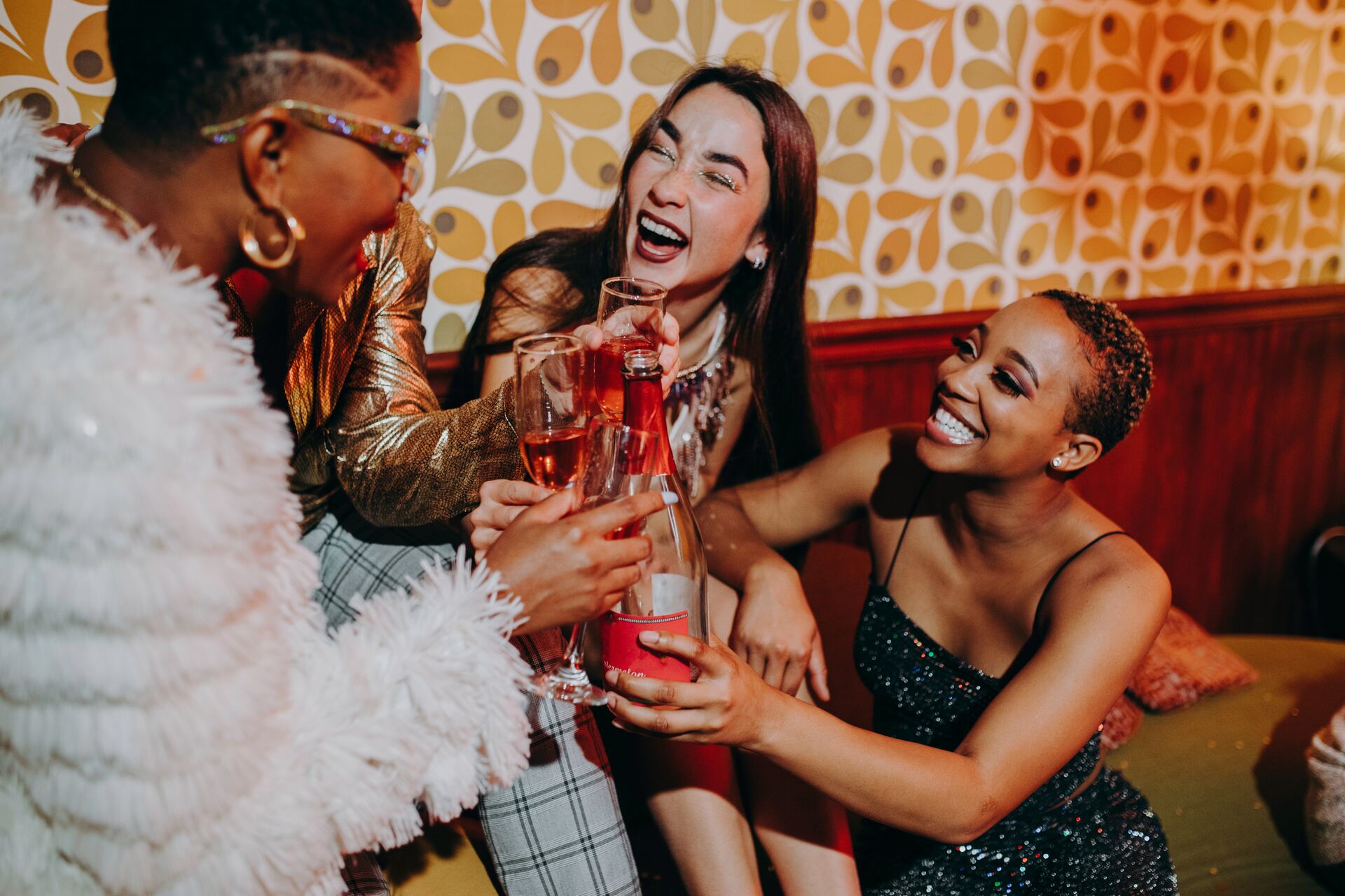 Women toasting during a party