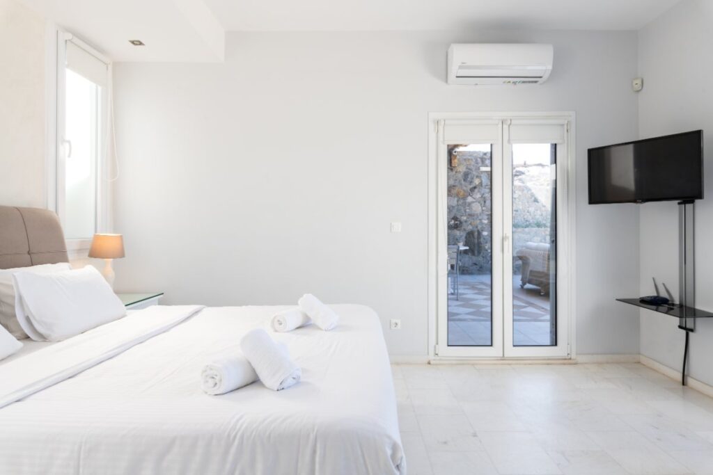 Deluxe bedroom in the most lavish villa for rent, Mykonos.