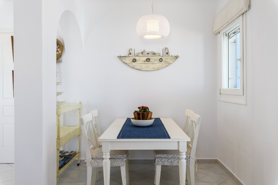 Lavish Mykonos villa for rent and its kitchen.