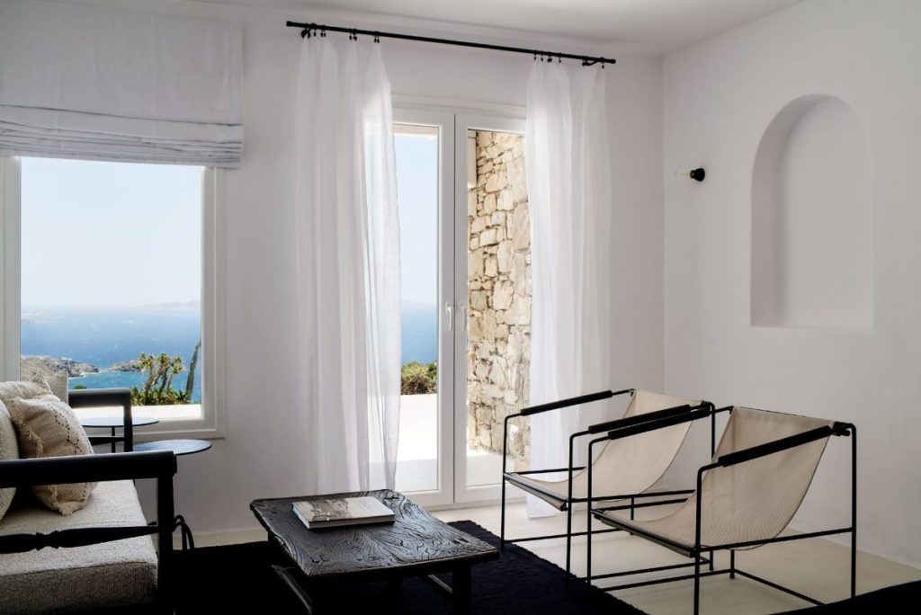 Enjoy the sea view from Mykonos best lavish villa.