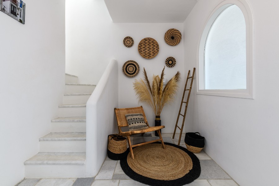 Boho design in the most lavish villa for rent, Mykonos.
