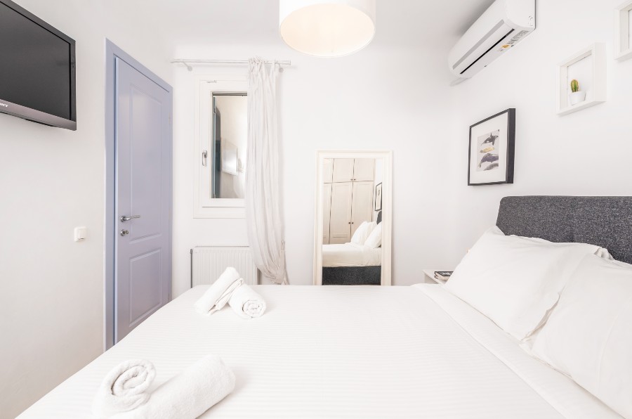 Cozy bedroom in the finest villa for rent, Mykonos.