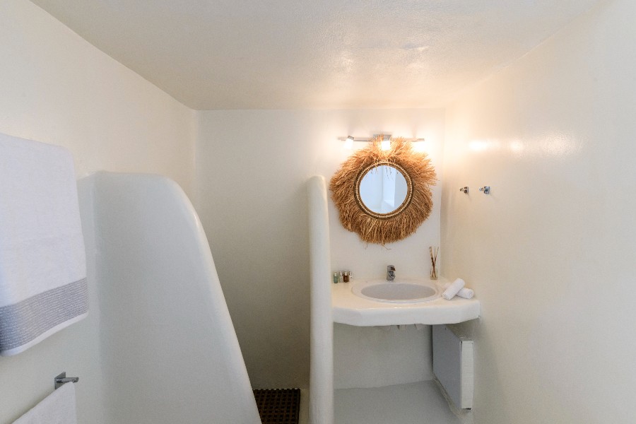 Bathroom in the finest Mykonos villa for rent.