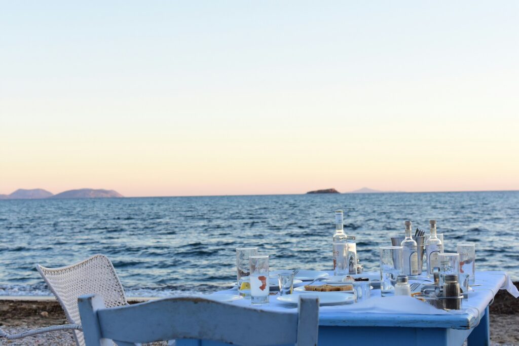 Greek taverna by the water 