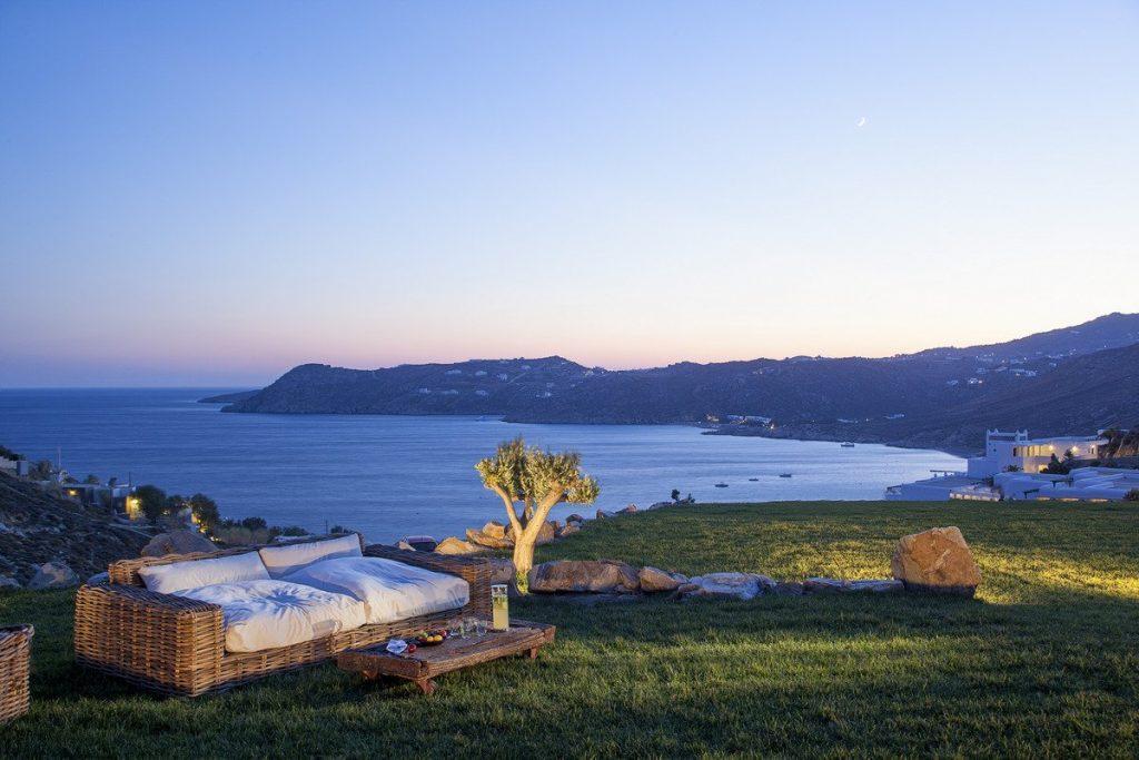 A view from a private villa on Mykonos