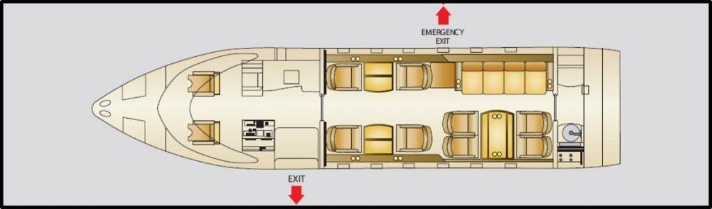 boat plan with two emergency exits