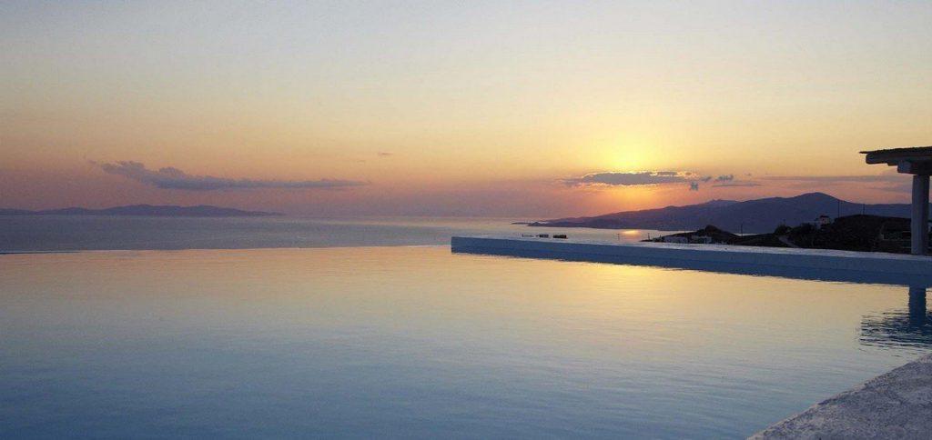 Villa Valery, Fanari, Mykonos, sunset view, swimming pool, panoramic sea view, landscape
