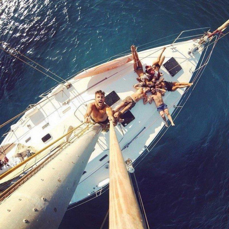 Paraschos S/Y 52, sailboat, deck, mast, people, sunbathing, cleat