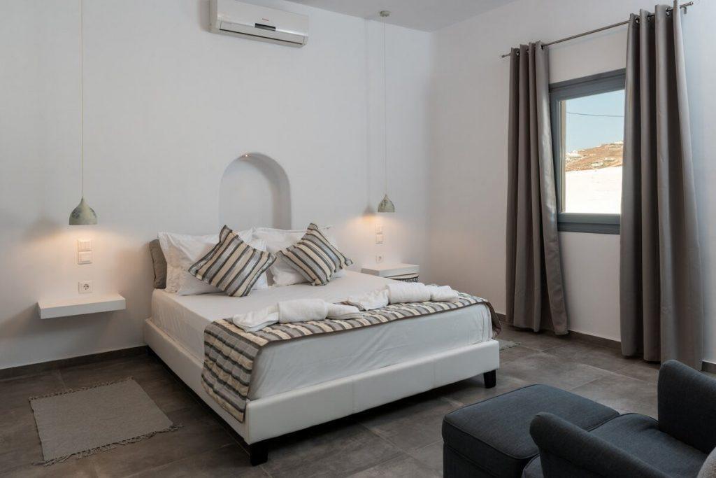 modern designed bedroom with soft bed