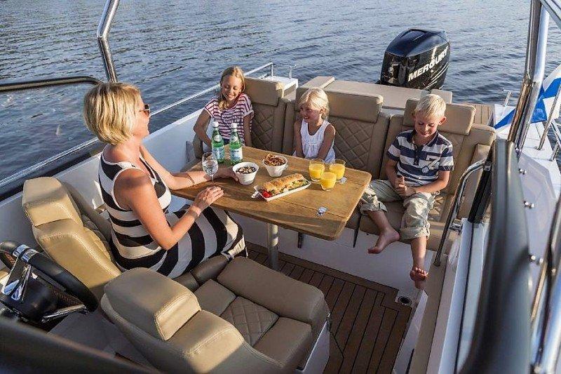 Family on a yacht