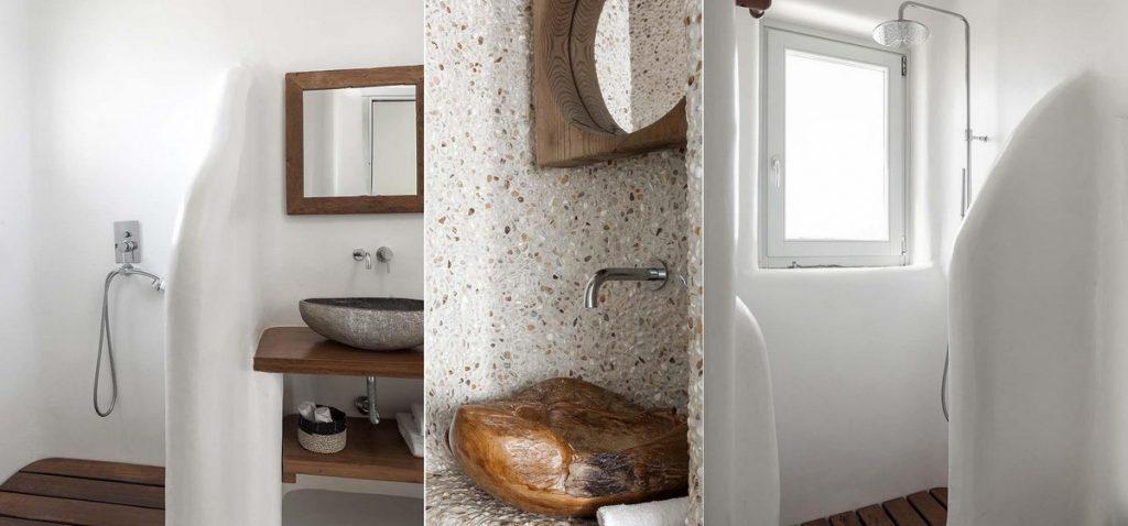 different bathroom designs with showers and mirrors