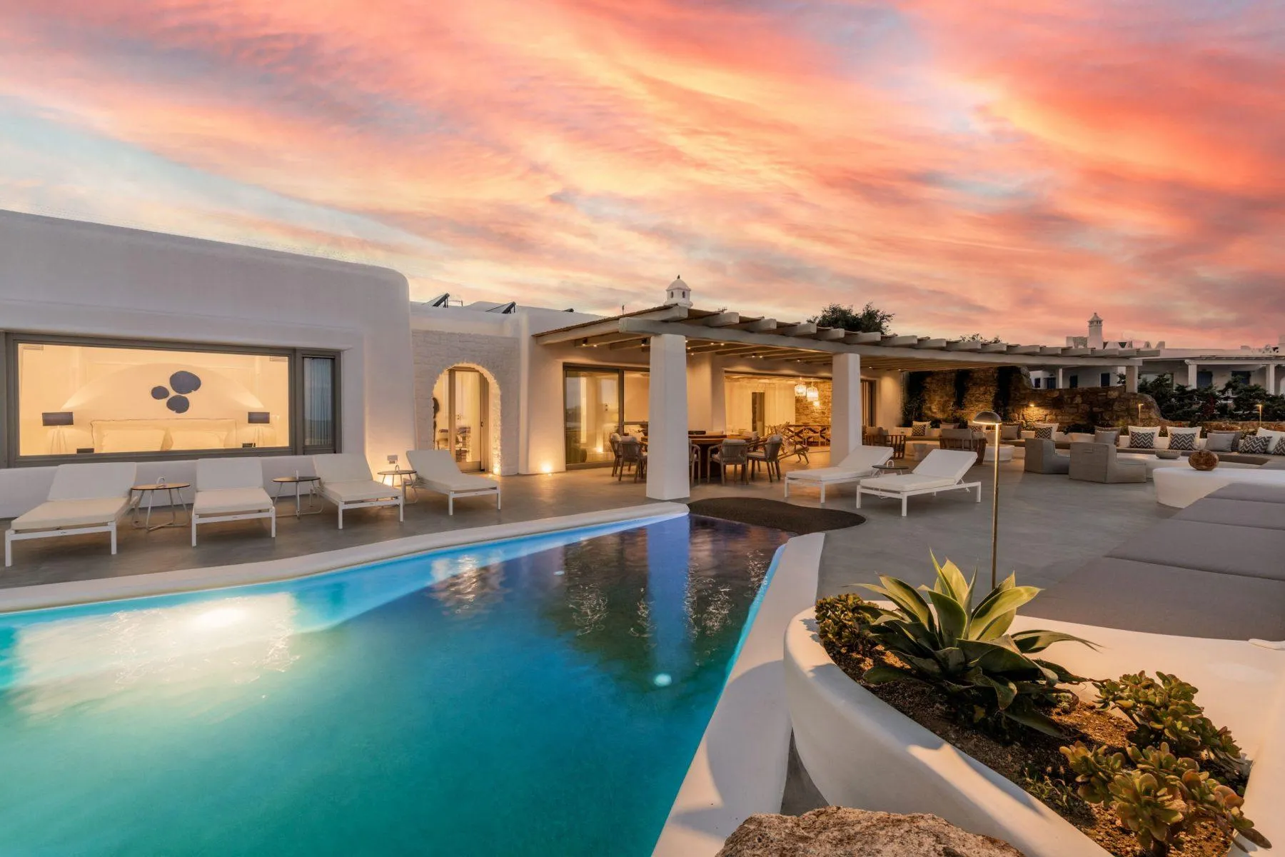 Outdoor area of a Mykonos villa