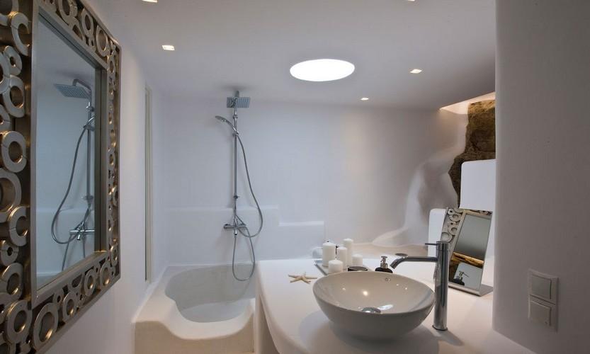 Villa_Antonia_13.jpg Tourlos Mykonos 1st Bathroom, washstand, shower, mirror, candle