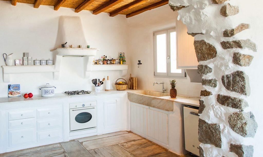 kitchen with ceramic washstand and still oven