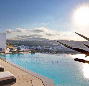 Villa Felicia Agios Lazaros Mykonos, outdoor, pool, sun, clouds, sky, sea