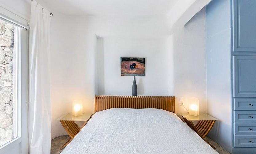 Villa_Zephyr2_19.jpg Super Paradise Mykonos 1st Bedroom, bed, cabinet, curtains, windows